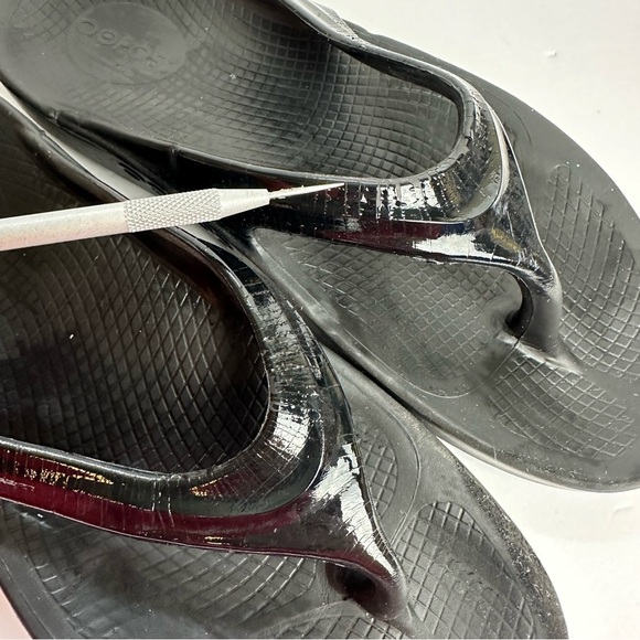 Oofos Oolala Flip Flop Women's Size 9 Sandals EU 40 Thongs Black Recovery - Picture 9 of 10